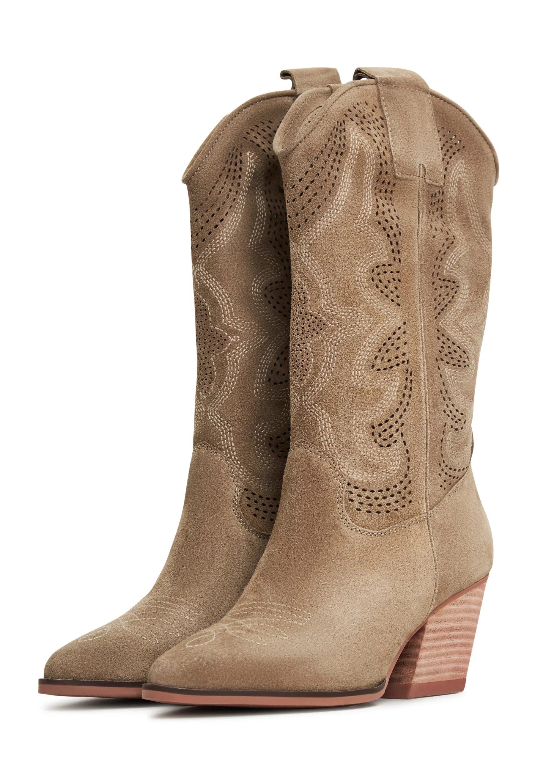 Suede Cowboy Boots Mariana - Brown