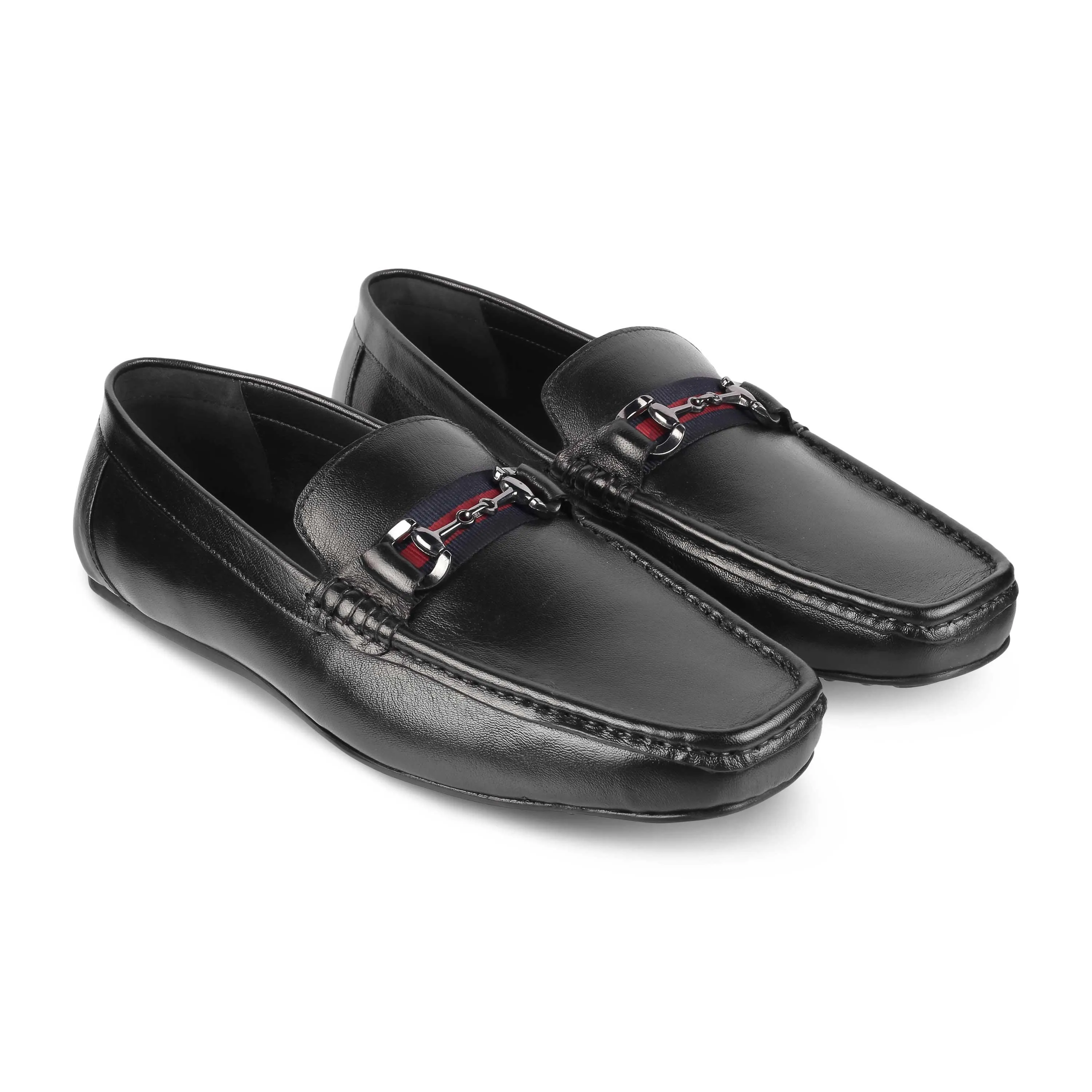 Tresmode Bilbao Black Men's Leather Loafers