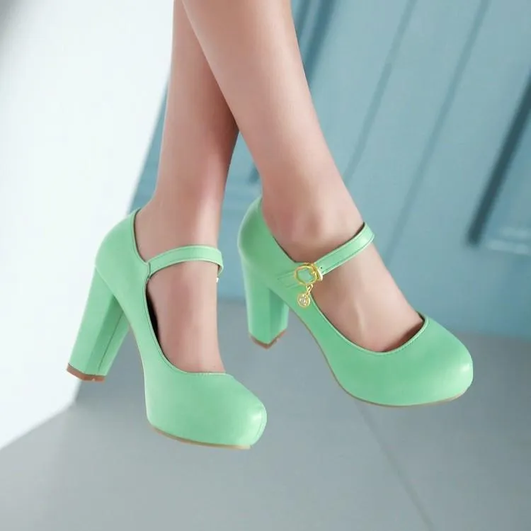 Woman Sweet Princess High Heeled Round Head Platform Pumps