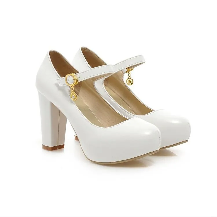 Woman Sweet Princess High Heeled Round Head Platform Pumps