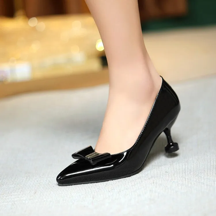 Women's Pointed Toe Bow High Heel Pumps