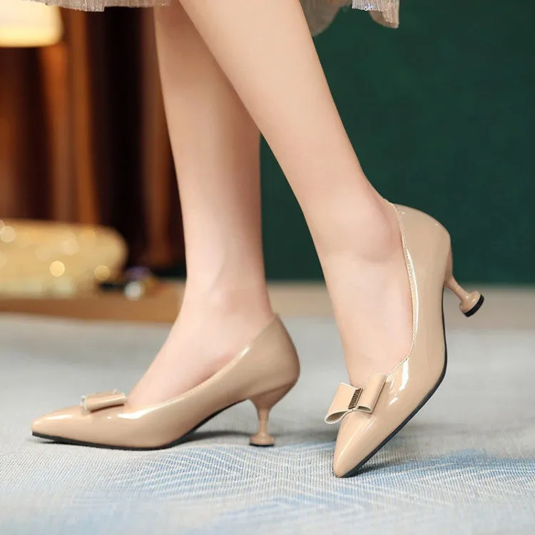 Women's Pointed Toe Bow High Heel Pumps