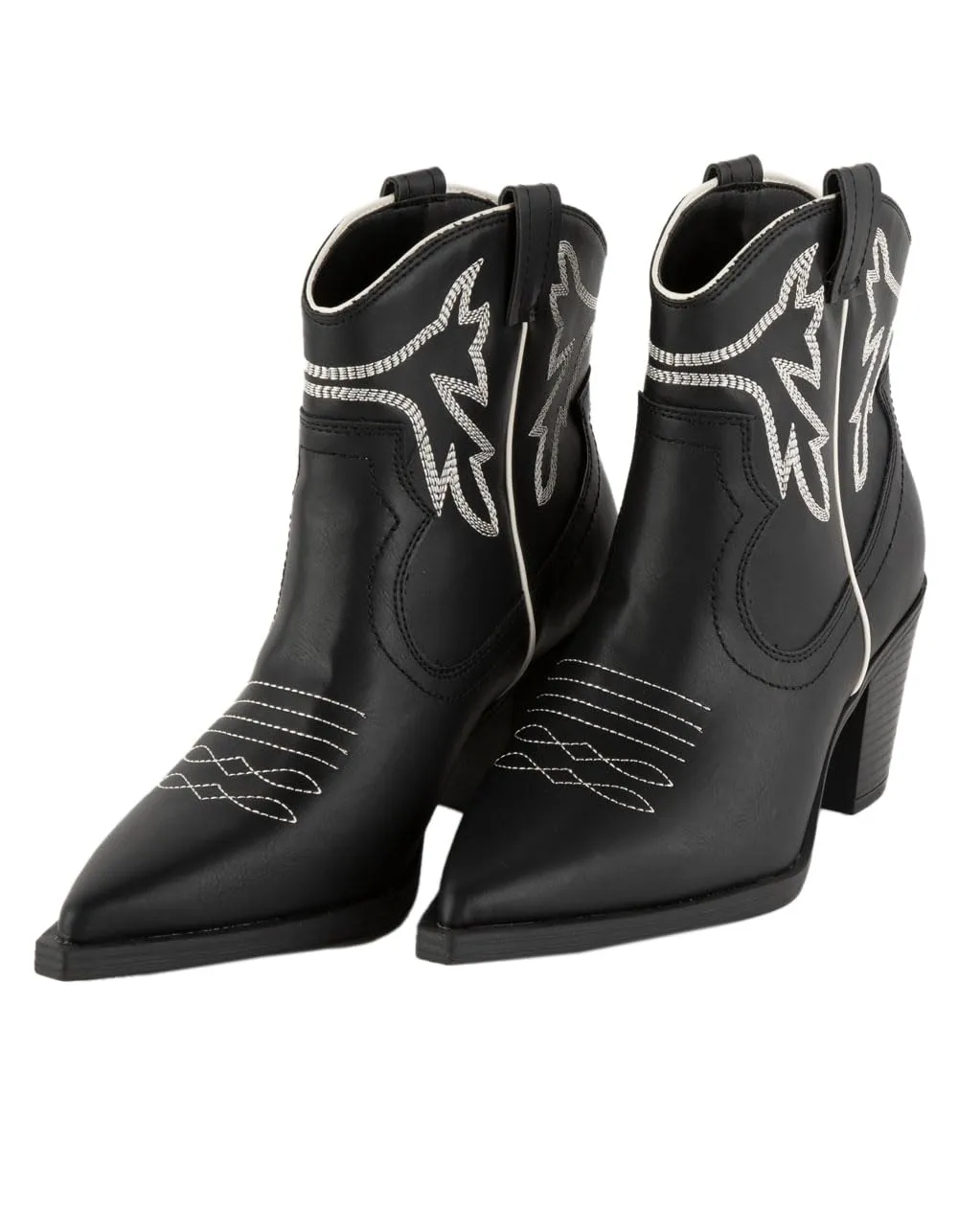 Women's Shoes MIA ALEJO Western Ankle Boots MH2450 BLACK / OFF WHITE